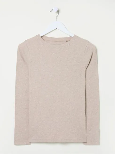 Women Fatface Tops and TShirts Callie Oatmeal Long Sleeve Top