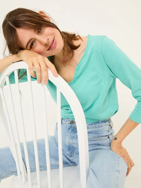 Women Fatface Tops and TShirts Porter Light Teal Green 100 Organic Cotton TShirt Women Fatface Tops and TShirts Porter Light Teal Green 100 Organic Cotton TShirt