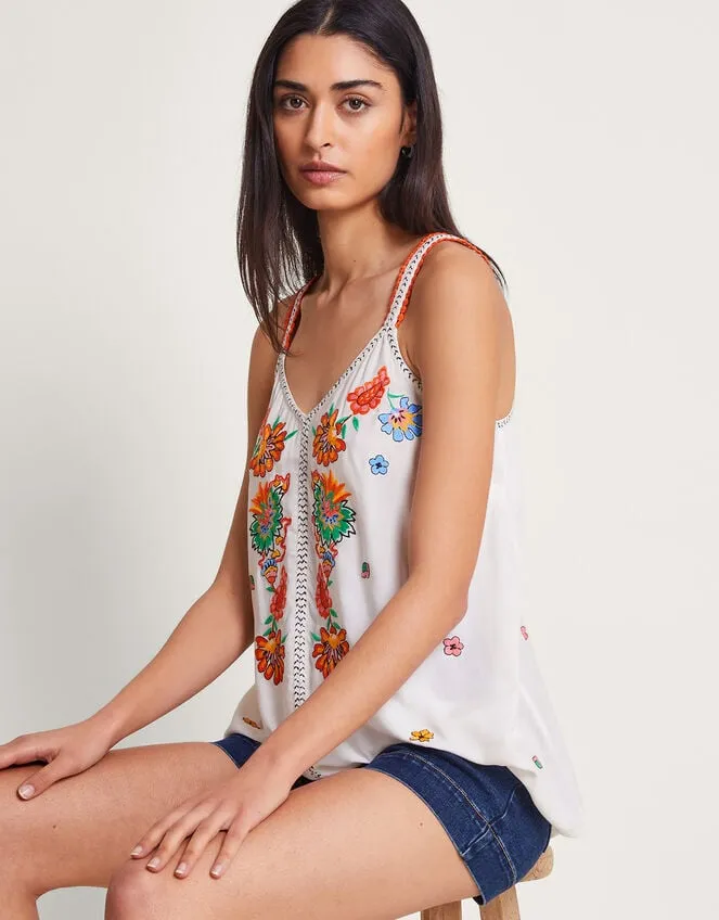 Women Felicity Embroidered Cami Ivory Monsoon Tops and Blouses