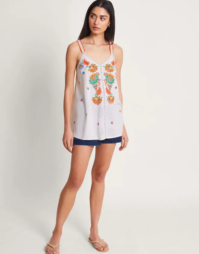 Women Felicity Embroidered Cami Ivory Monsoon Tops and Blouses
