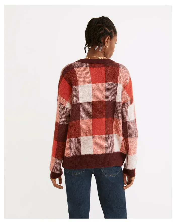 Women Fenimore Pullover Sweater In Plaid Heather Blush Madewell Sweaters Women Fenimore Pullover Sweater In Plaid Heather Blush Madewell Sweaters