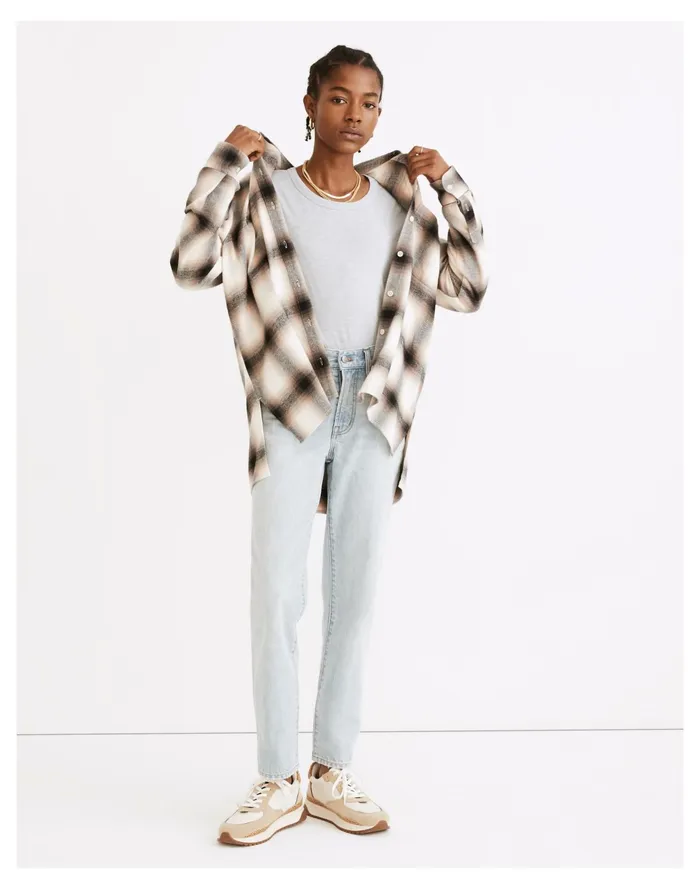 Women Flannel Oversized Ex Boyfriend Shirt In Robson Plaid Coastal Granite Madewell Tops and Shirts Women Flannel Oversized Ex Boyfriend Shirt In Robson Plaid Coastal Granite Madewell Tops and Shirts