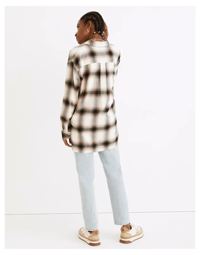 Women Flannel Oversized Ex Boyfriend Shirt In Robson Plaid Coastal Granite Madewell Tops and Shirts Women Flannel Oversized Ex Boyfriend Shirt In Robson Plaid Coastal Granite Madewell Tops and Shirts