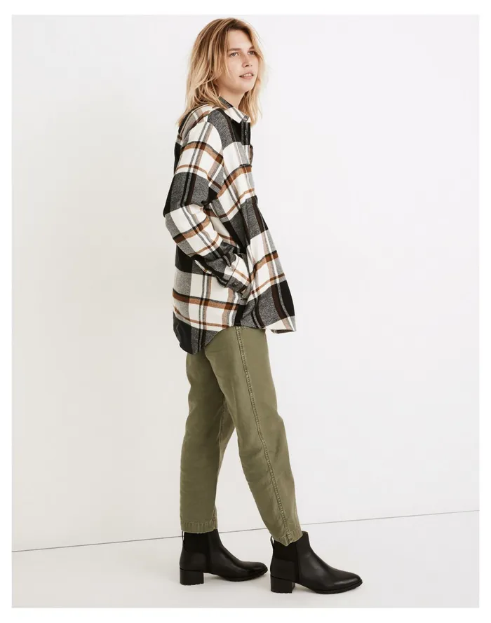 Women Flannel Sunday Shirt In Bromley Plaid Dried Cedar Madewell Tops and Shirts Women Flannel Sunday Shirt In Bromley Plaid Dried Cedar Madewell Tops and Shirts