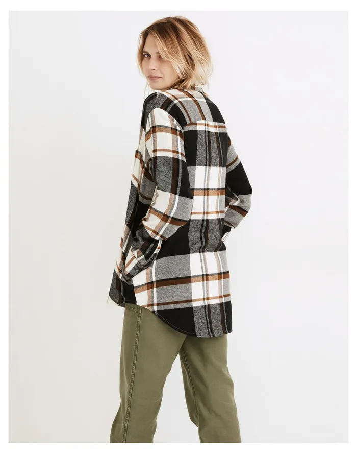Women Flannel Sunday Shirt In Bromley Plaid Dried Cedar Madewell Tops and Shirts Women Flannel Sunday Shirt In Bromley Plaid Dried Cedar Madewell Tops and Shirts