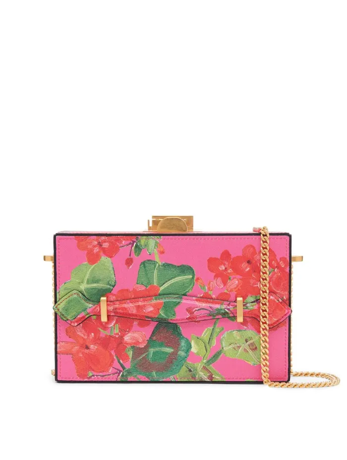 Women For The Bride Oscar De La Renta Geranium Printed Alibi Minaudiere Pinkruby