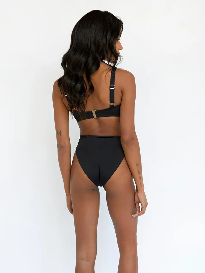 Women Form And Fold 8211 The 90s Rise Bottom In Black The UNDONE Swimwear