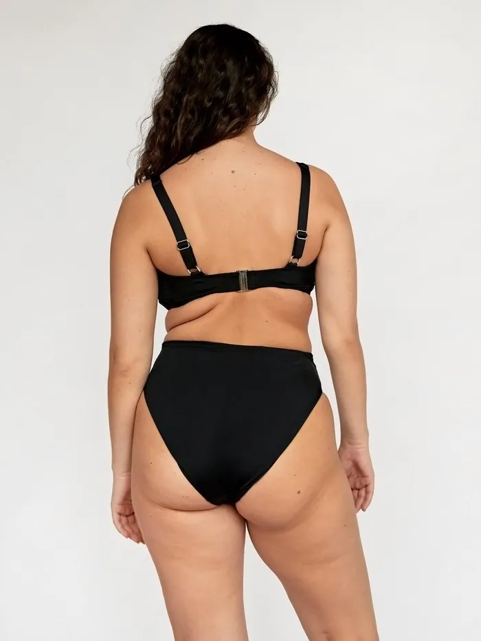 Women Form And Fold 8211 The 90s Rise Bottom In Black The UNDONE Swimwear