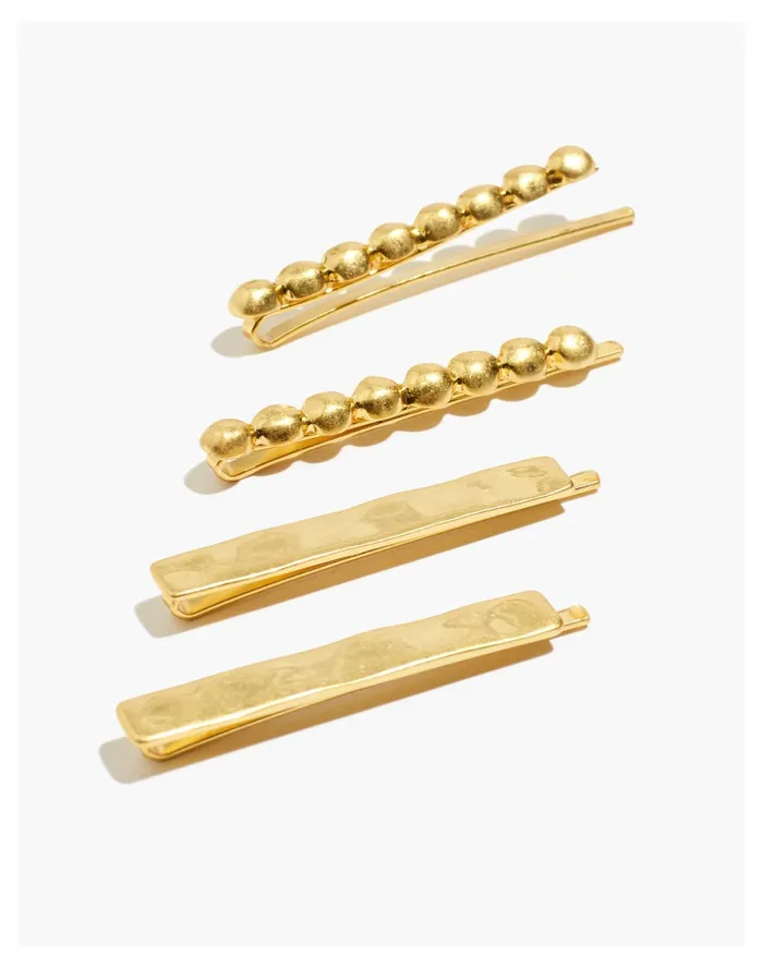 Women Four Pack Textured Hair Pins Vintage Gold Madewell Hair Accessories Women Four Pack Textured Hair Pins Vintage Gold Madewell Hair Accessories