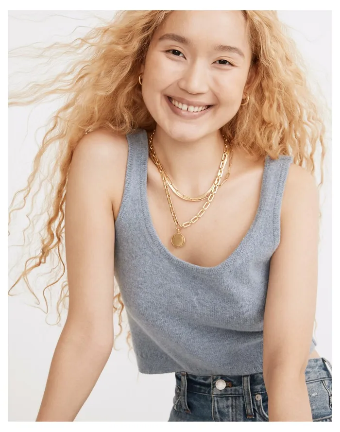 Women Framed Coin Chain Necklace Vintage Gold Madewell Necklaces Women Framed Coin Chain Necklace Vintage Gold Madewell Necklaces