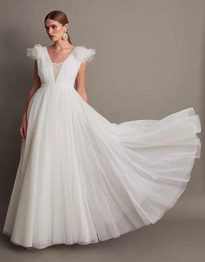 Women Gabriella Tulle Maxi Bridal Dress Ivory Monsoon Dresses