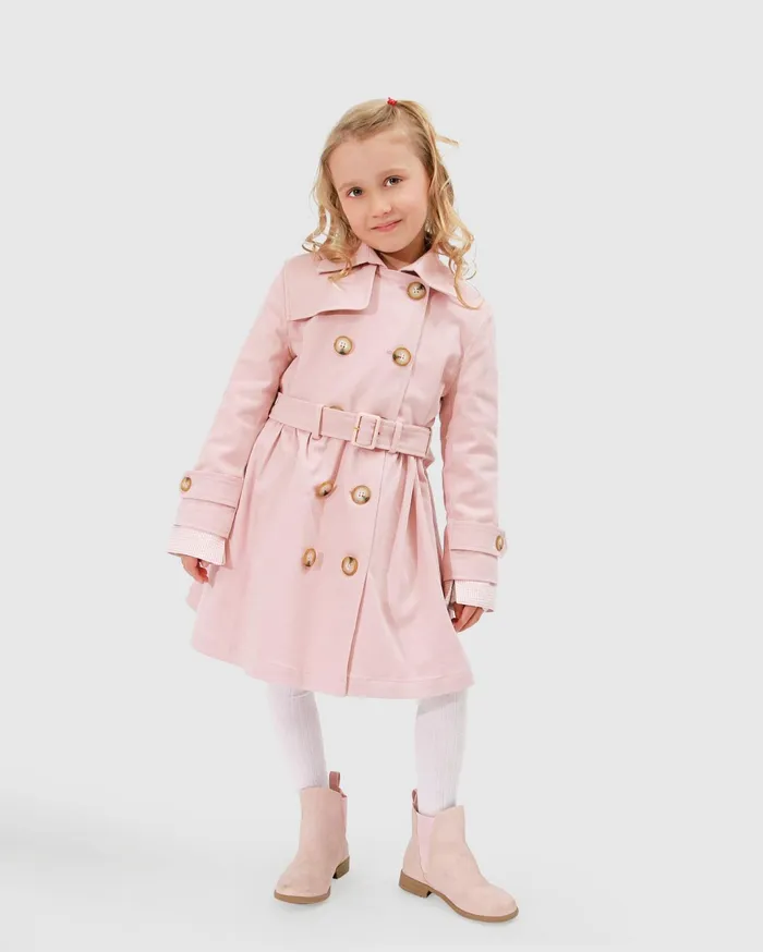 Women Girls Belle and Bloom Miss Sunshine Trench Coat 8211 Blush Pink