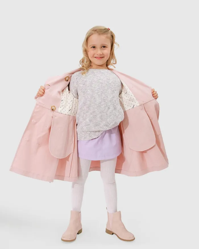 Women Girls Belle and Bloom Miss Sunshine Trench Coat 8211 Blush Pink