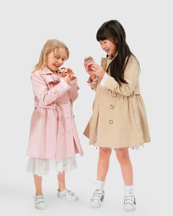 Women Girls Belle and Bloom Miss Sunshine Trench Coat 8211 Blush Pink