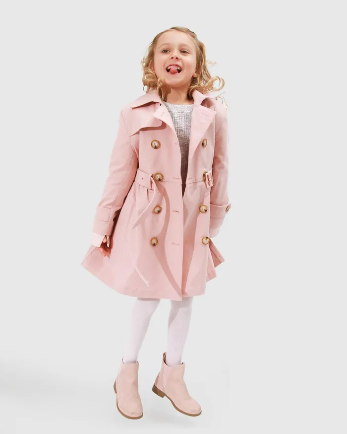 Women Girls Belle and Bloom Miss Sunshine Trench Coat 8211 Blush Pink