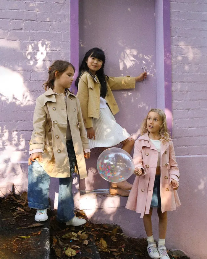 Women Girls Belle and Bloom Miss Sunshine Trench Coat 8211 Blush Pink