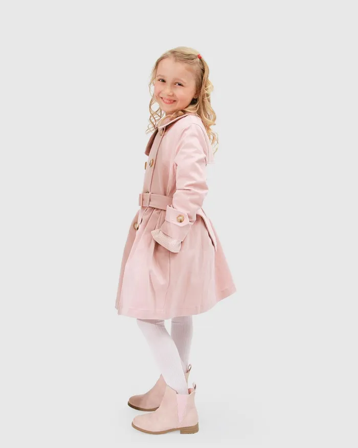Women Girls Belle and Bloom Miss Sunshine Trench Coat 8211 Blush Pink