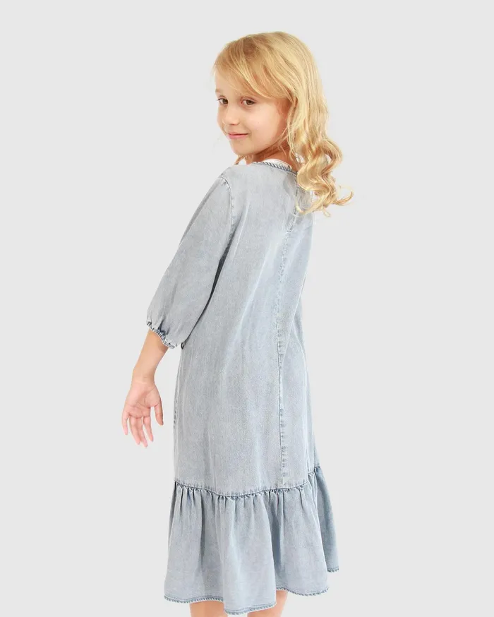Women Girls Belle and Bloom Pure Love Dress 8211 Mid Denim