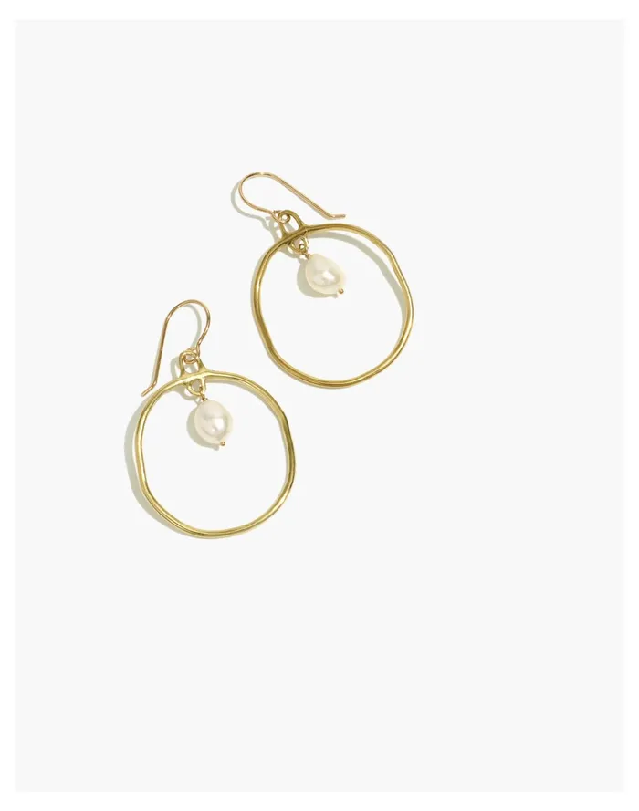 Women Goldeluxe Jewelry Calypso Pearl Earrings Brass Madewell Earrings