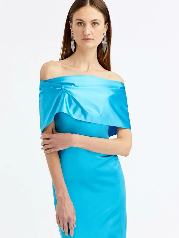 Women Gowns and Caftans Oscar De La Renta Off Shoulder Duchesse Satin Gown Caribbean Women Gowns and Caftans Oscar De La Renta Off Shoulder Duchesse Satin Gown Caribbean