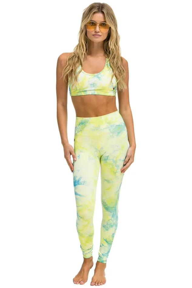 Women HAND DYED FULL LENGTH HIRISE LEGGINGS 8211 TIE DYE NEON YELLOW Aviator Nation Leggings Women HAND DYED FULL LENGTH HIRISE LEGGINGS 8211 TIE DYE NEON YELLOW Aviator Nation Leggings
