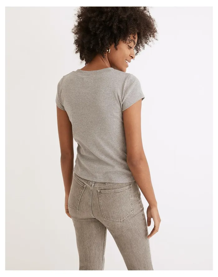 Women Heathered Brightside Tee Hthr Graphite Madewell Tees Women Heathered Brightside Tee Hthr Graphite Madewell Tees