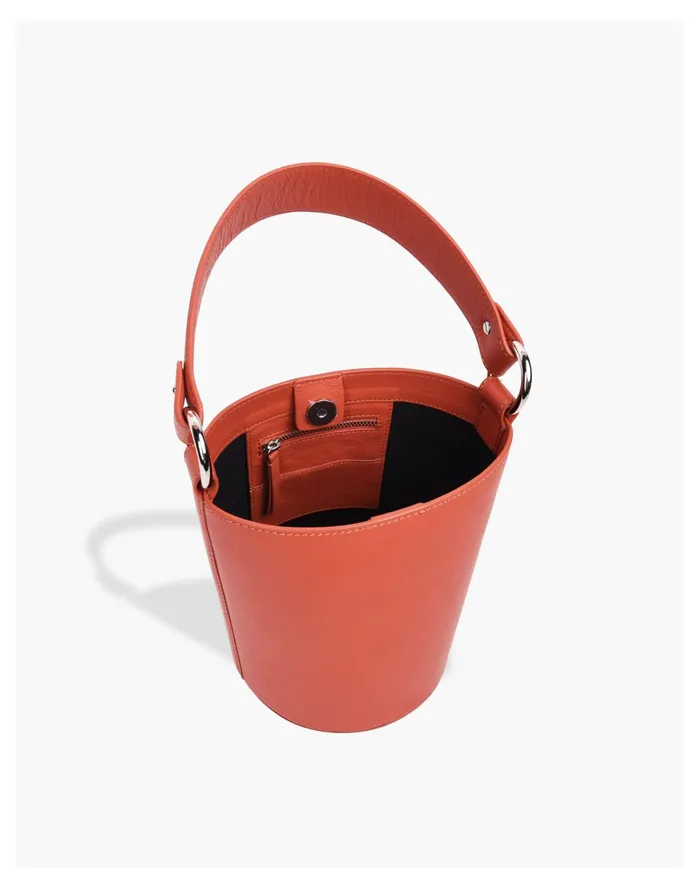 Women HYER GOODS Mini Bucket Bag Coral Madewell Crossbody Bags Women HYER GOODS Mini Bucket Bag Coral Madewell Crossbody Bags