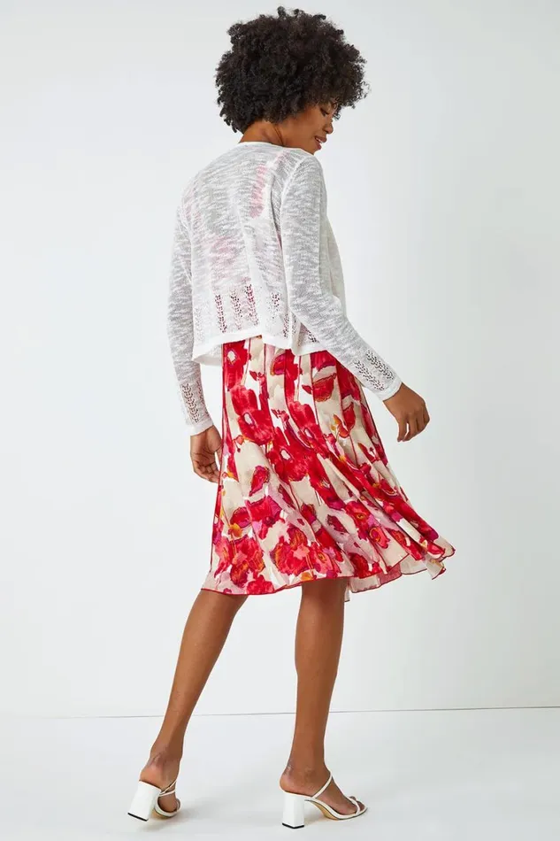 Women Ivory Lightweight Knitted Shrug Roman Knitwear
