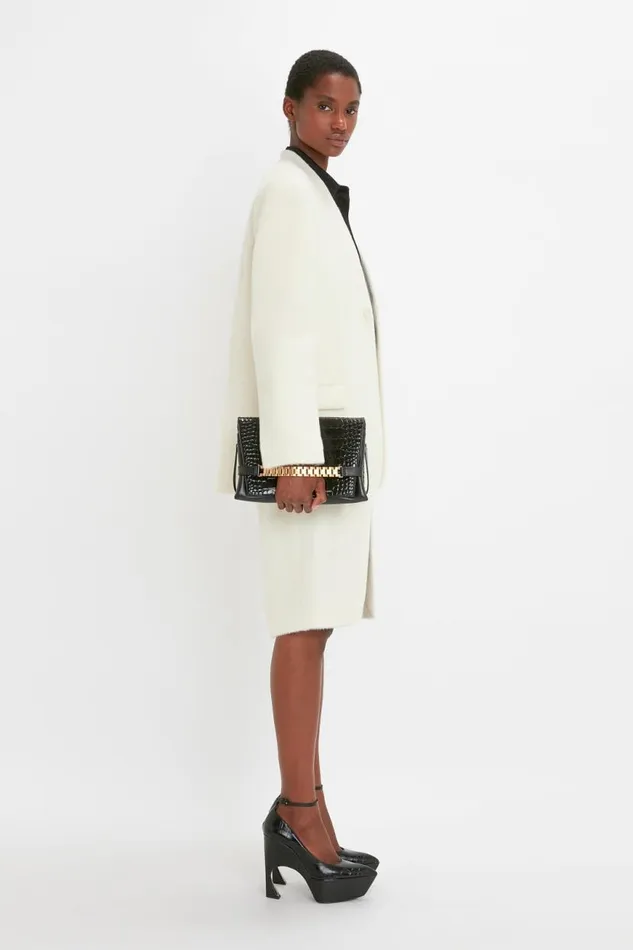 Women Jackets and Coats Victoria Beckham Hidden Lapel Single Breasted Jacket In Ivory