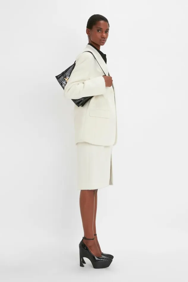 Women Jackets and Coats Victoria Beckham Hidden Lapel Single Breasted Jacket In Ivory