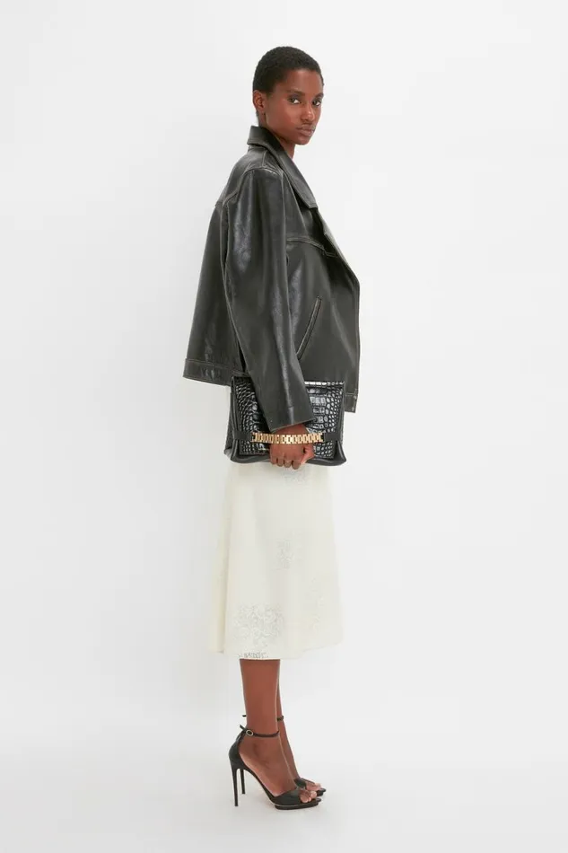 Women Jackets and Coats Victoria Beckham Oversized Leather Jacket In Black
