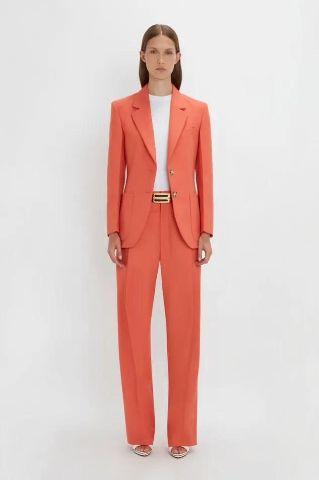 Women Jackets and Coats Victoria Beckham Patch Pocket Jacket In Papaya