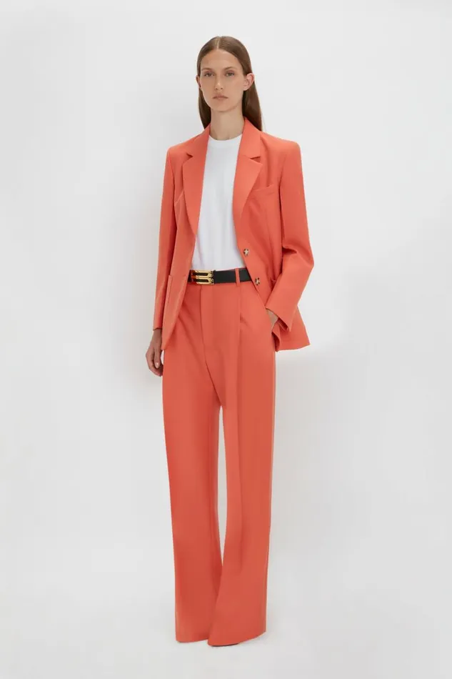 Women Jackets and Coats Victoria Beckham Patch Pocket Jacket In Papaya