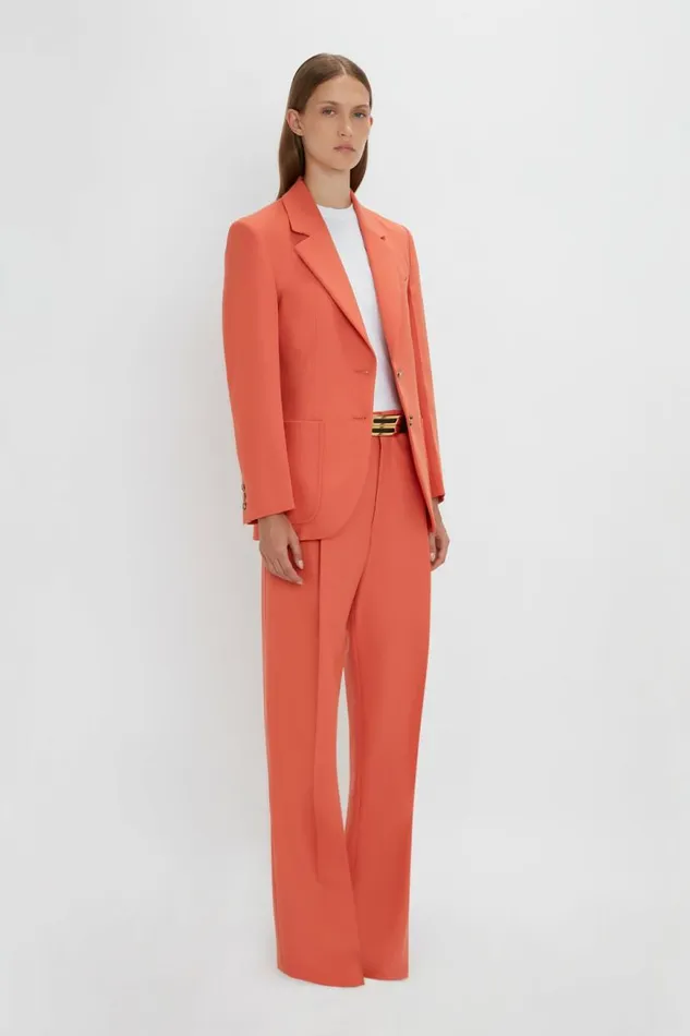 Women Jackets and Coats Victoria Beckham Patch Pocket Jacket In Papaya