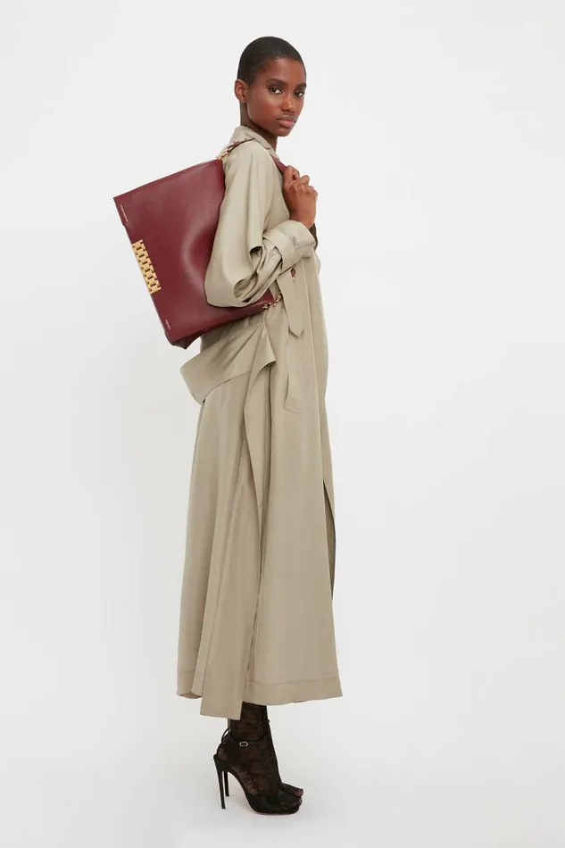 Women Jackets and Coats Victoria Beckham Pleated Back Fluid Trench Coat In Lichen Green