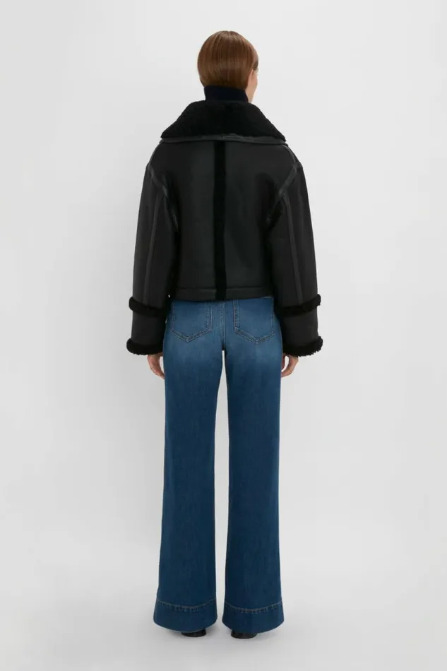 Women Jackets and Coats Victoria Beckham Shearling Jacket In Black