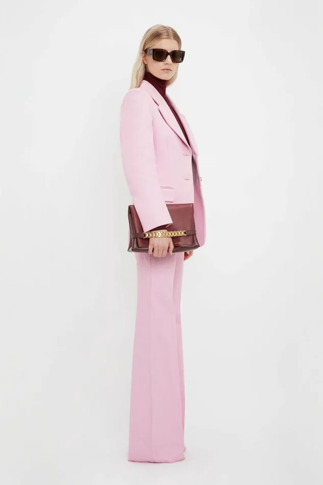 Women Jackets and Coats Victoria Beckham Single Button Jacket In Bubblegum