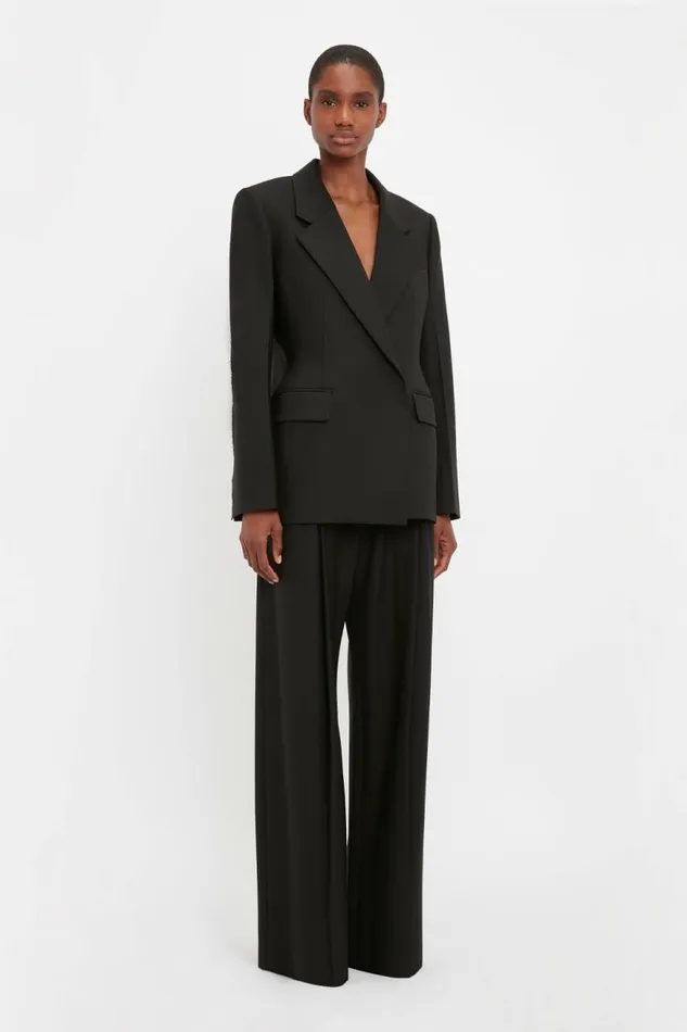 Women Jackets and Coats Victoria Beckham Waist Fitted Jacket In Black