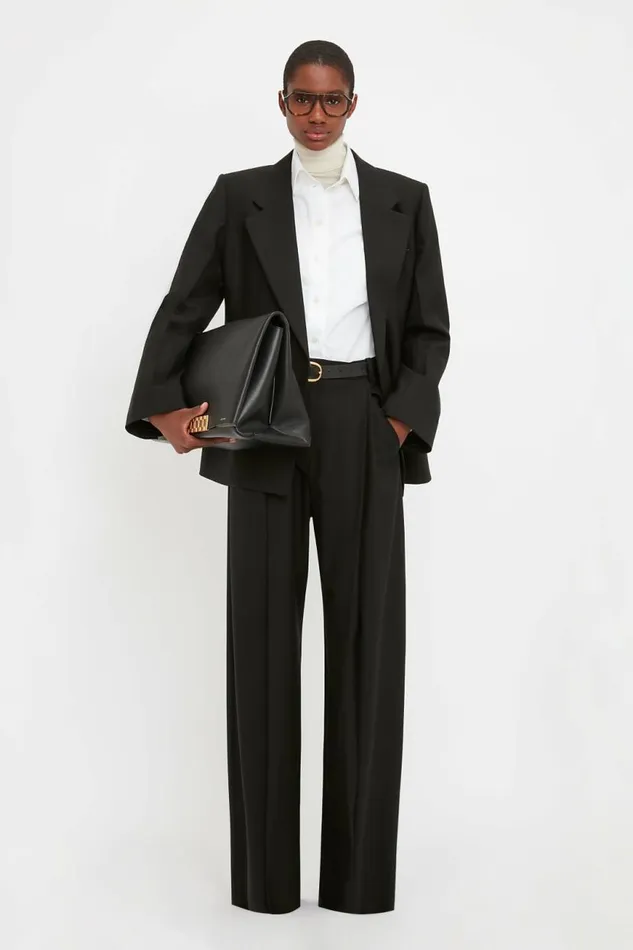 Women Jackets and Coats Victoria Beckham Waist Fitted Jacket In Black