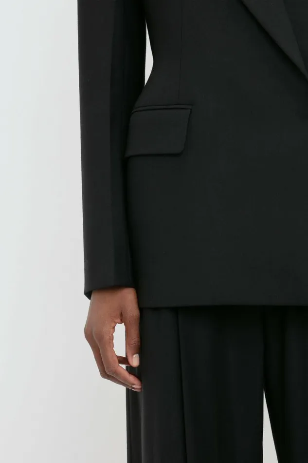 Women Jackets and Coats Victoria Beckham Waist Fitted Jacket In Black