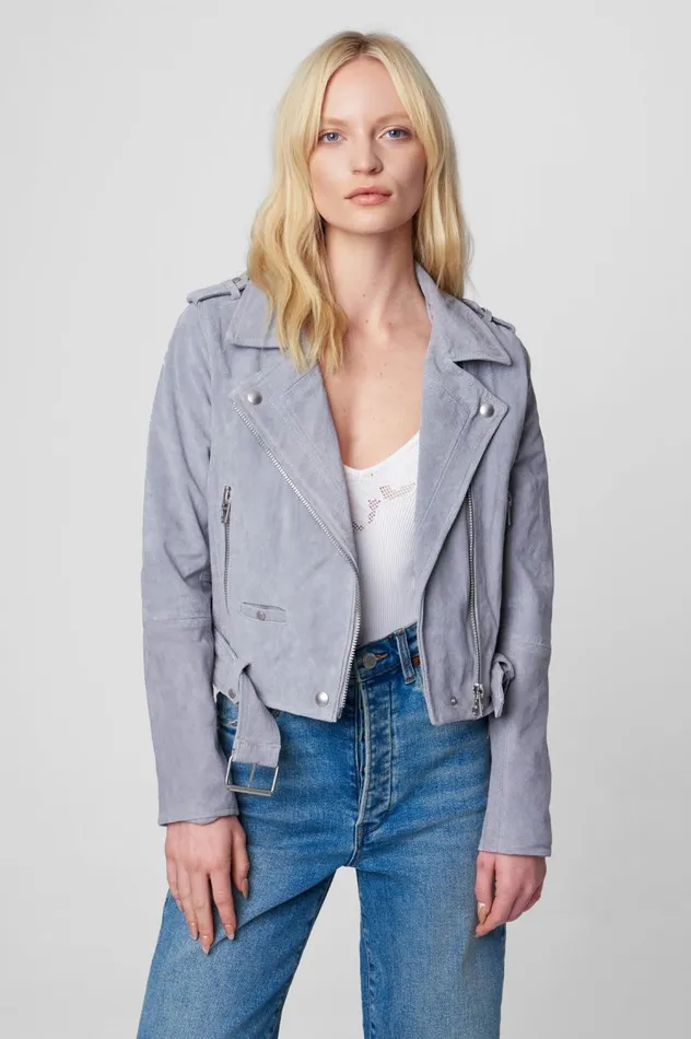 Women Jackets Blank Nyc Cloud Grey Moto Jacket Women Jackets Blank Nyc Cloud Grey Moto Jacket