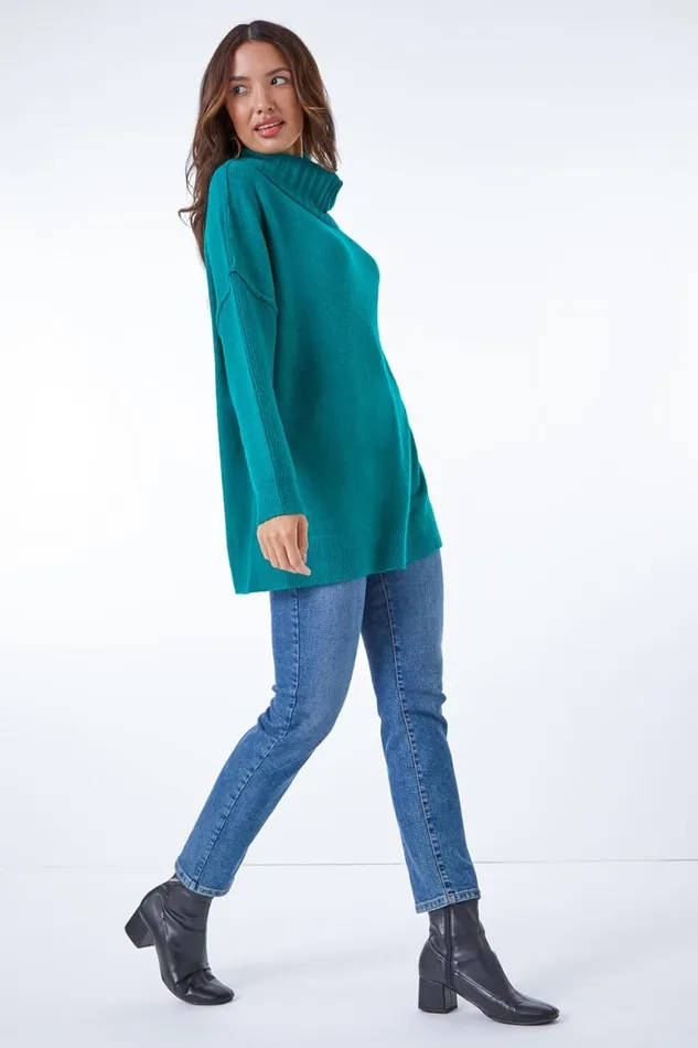 Women Jade Relaxed Roll Neck Jumper Roman Knitwear