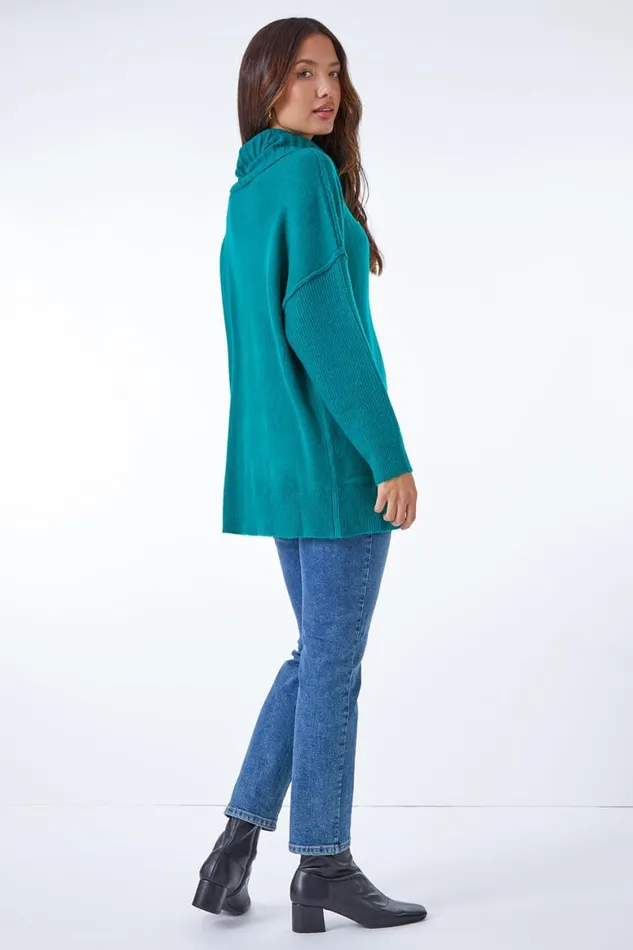 Women Jade Relaxed Roll Neck Jumper Roman Knitwear