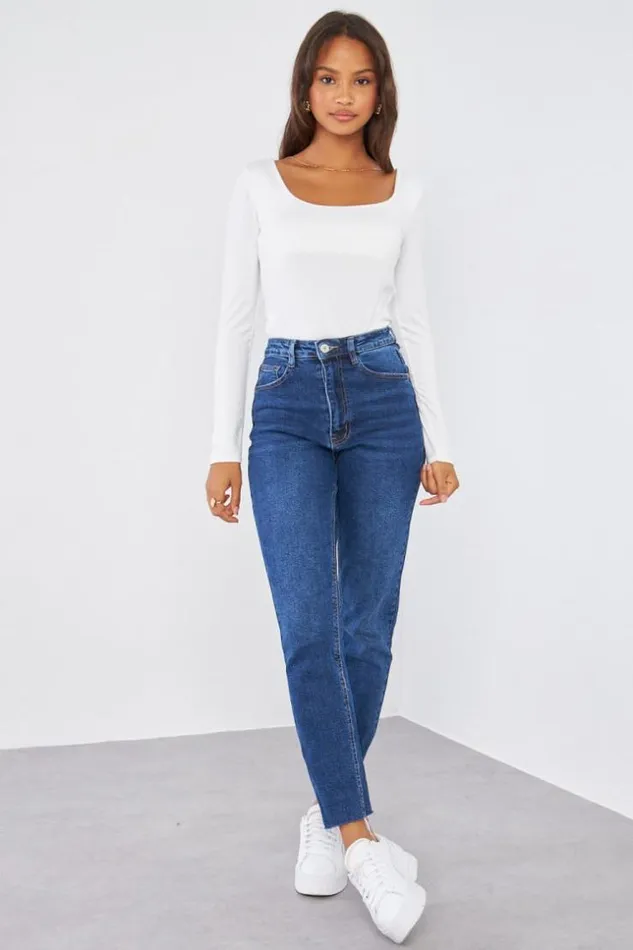 Women Jeans Regular Fit Bleu Brut Blue Brentiny Paris Jeans