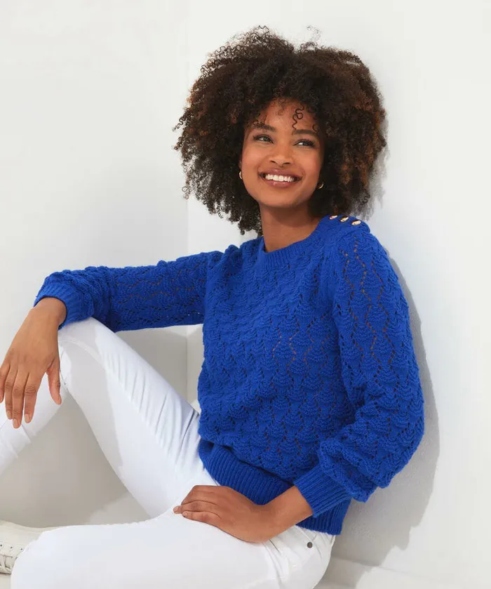 Women Joe Browns Corine Textured Knit Jumper Cobalt