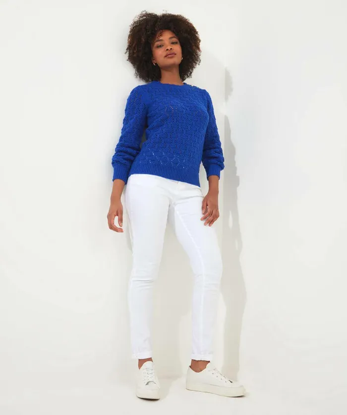 Women Joe Browns Corine Textured Knit Jumper Cobalt Women Joe Browns Corine Textured Knit Jumper Cobalt