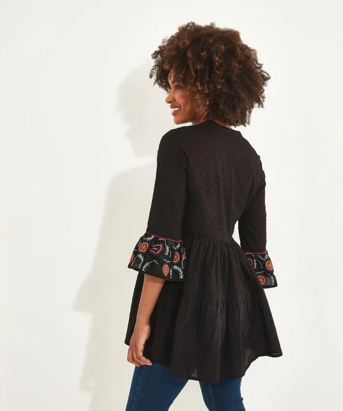 Women Joe Browns Embroidered Festival Tunic Black Women Joe Browns Embroidered Festival Tunic Black