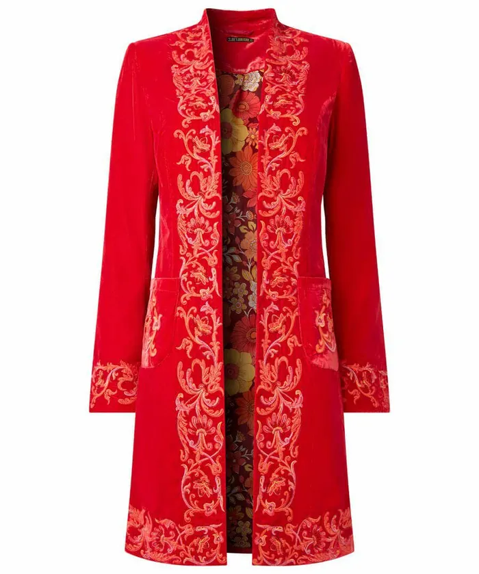 Women Joe Browns Embroidered Longline Boutique Jacket Red Women Joe Browns Embroidered Longline Boutique Jacket Red