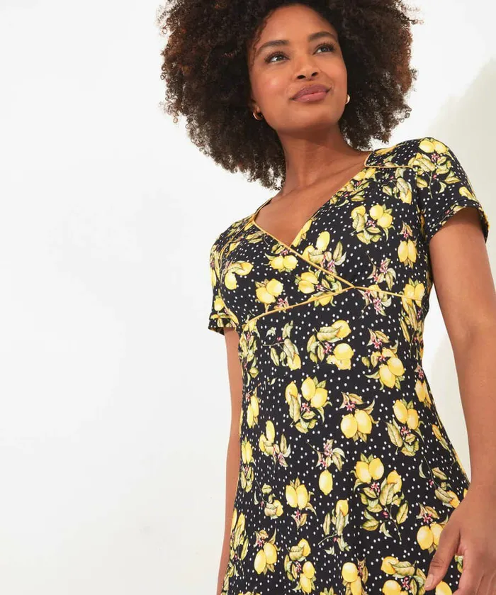 Women Joe Browns Fabulously Fruity Jersey Dress Black Women Joe Browns Fabulously Fruity Jersey Dress Black