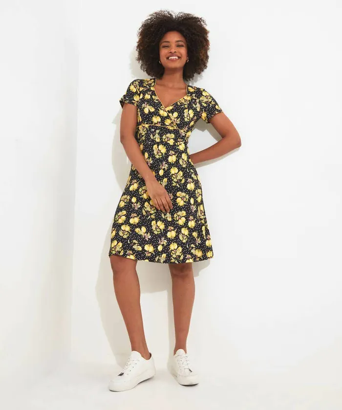 Women Joe Browns Fabulously Fruity Jersey Dress Black Women Joe Browns Fabulously Fruity Jersey Dress Black